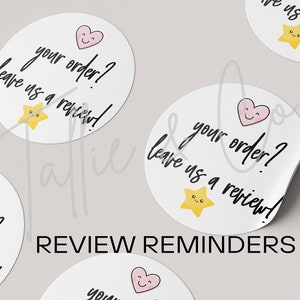 Review Reminder Simple • kawaii • Shop Branding • Verpackung Aufkleber • süße trendige Etiketten • runde Versandbox Etikett • du hast großen Geschmack