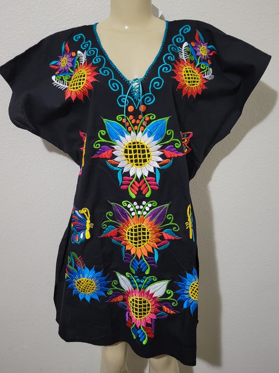 black mexican dress with flowers Girls Margarita Dress Black Tricolor – Cielito Lindo