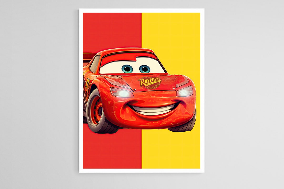 Lightning Mcqueen Wall Art LIGHTNING MCQUEEN Portrait Etsy