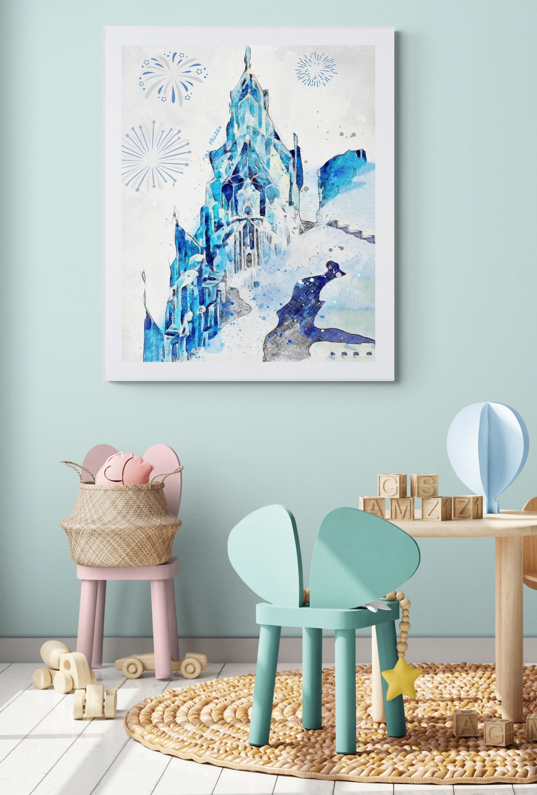 Disney Castle Wall Art Beauty and the Beast Castle Frozen Etsy