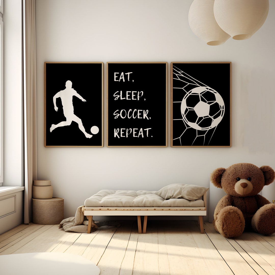 PRINTABLE Soccer Wall Art Prints Kids Soccer Poster Boys Bedroom Decor