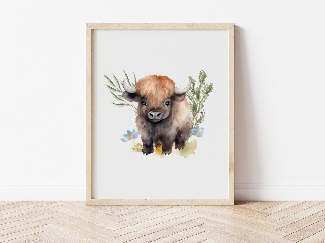 Highland Cow Baby Print for Nursery Decor Girls Room Nursery Etsy UK