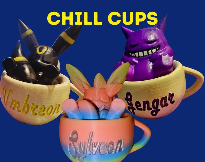Featured listing image: Pokémon Chill Cups - 4.5, 6, 9 inches tall