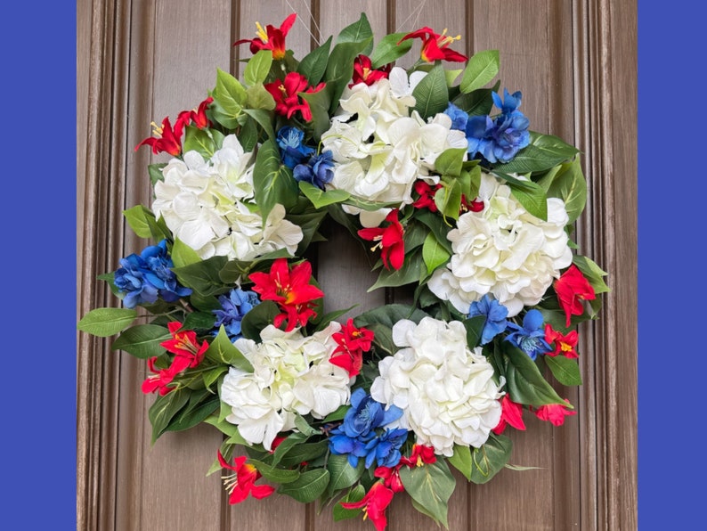 Patriotic Wreath,memorial Day Wreath, Red White and Blue Wreath ...