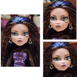 Earrings for dolls, earrings for Barbie, Poppy dolls, Monster High jewelry, Doll jewelry, Jewelry for dolls