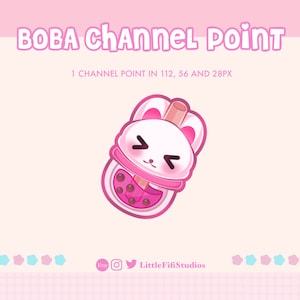 Bunny Boba Tea Channel Points for Twitch, Channel Points for Twitch, Custom Twitch Emotes, Bunny Emotes
