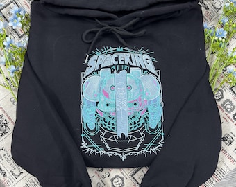 Space King Chestnut Embroidered Hoodie, Cyberpunk Sci-fi