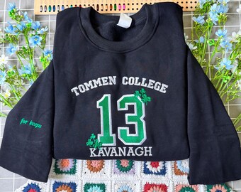 Tommen College 13 Embroidered Sweatshirt, Johnny Kavanagh Hoodie, Binding 13 Bookish Merch, Boys of Tommen Gift.