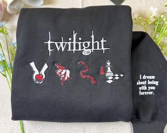 Twilight Embroidered Sweatshirt, Saga Crewneck, Edward Cullen Shirt, Vampire Aesthetic, Bookish Gift.
