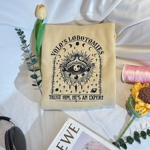 Volo&#39;s Lobotomies Embroidered Hoodie, BG3 Sweatshirt, Baldur&#39;s Gate 3 Dark Humor Shirt, Funny Gamer Gift, RPG Video Game Merch.