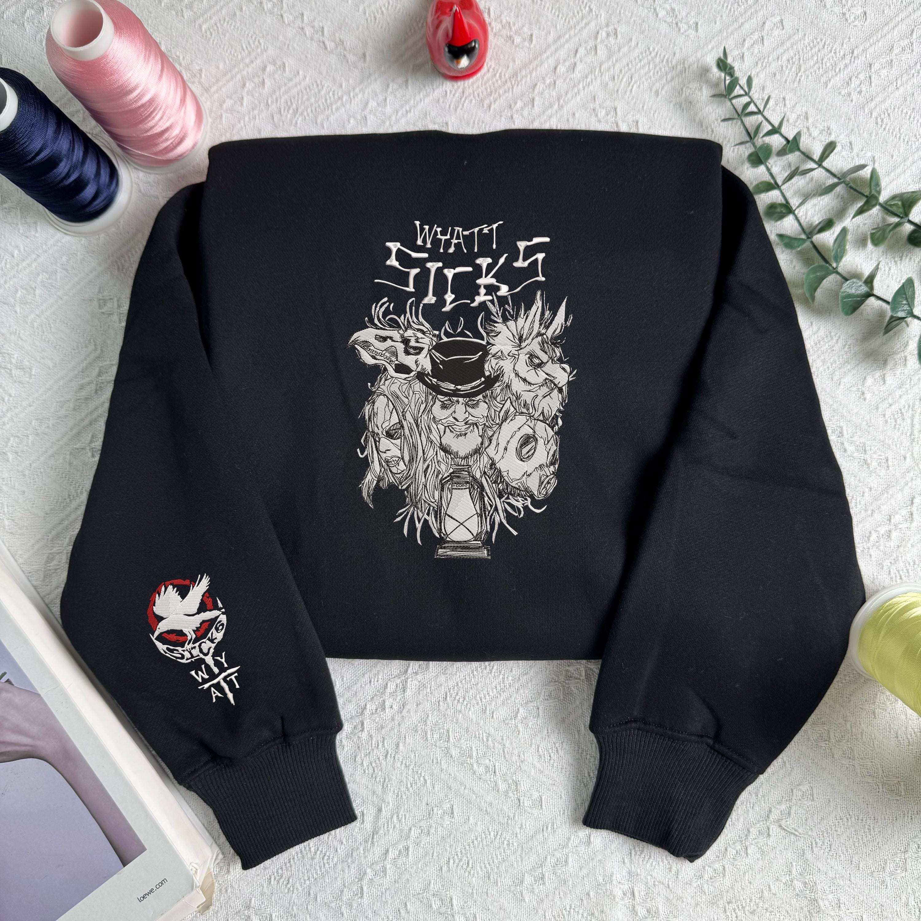 Wyatt Sicks Sweatshirt – Horror WWE Bray Wyatt Inspired Hoodie, Unique Embroidery, Premium Cotton, Perfect Gift for Wrestling Fans.