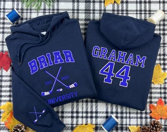 Briar University Embroidered Hoodie, Hockey Romance Sweatshirt, Briar U Off Campus Bookish Gift for Readers.
