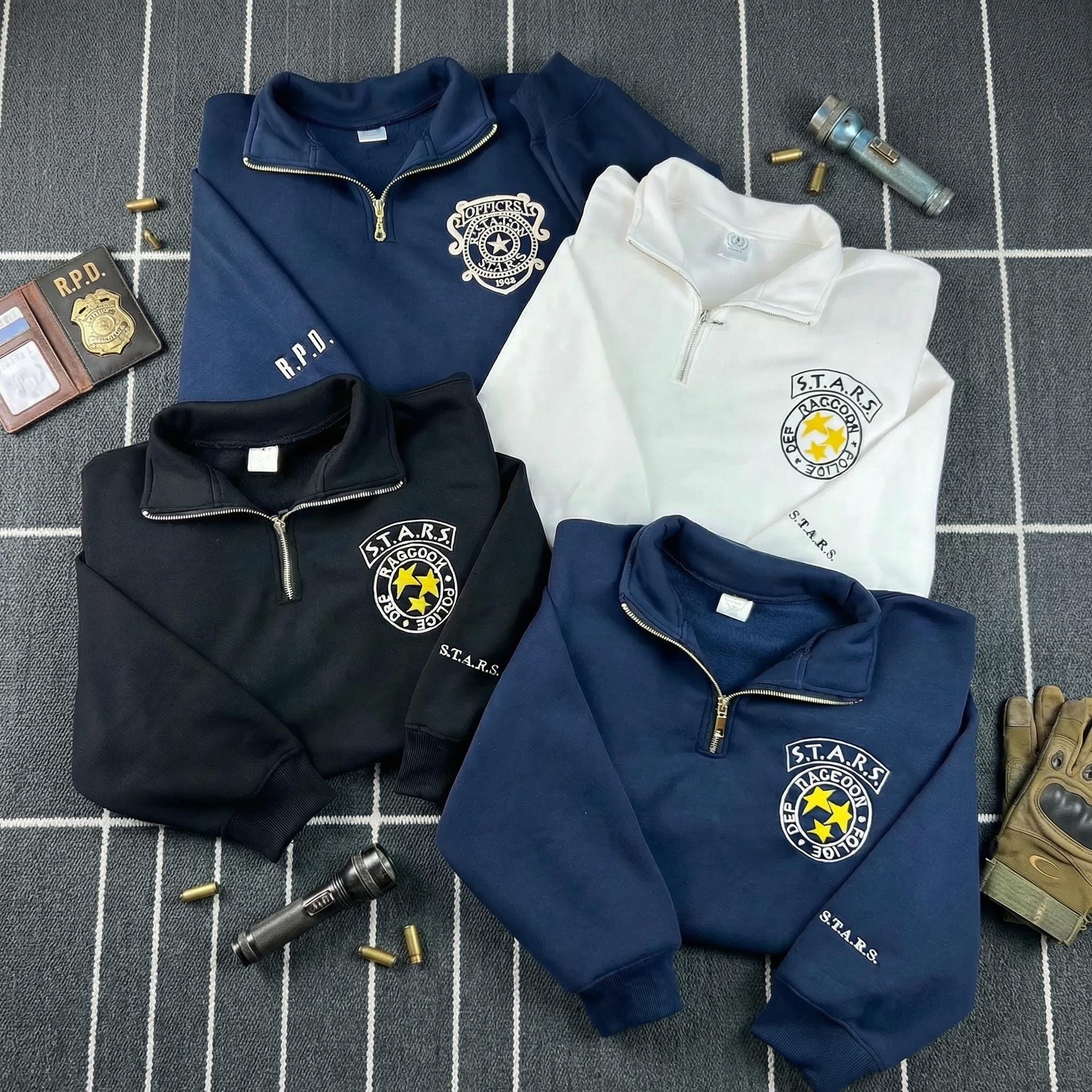 Resident Evil STARS RPD Quarter Zip, Embroidered Raccoon City Police ...