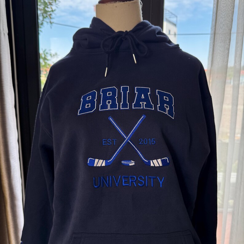 Briar University Embroidered Hoodie, Hockey Romance Sweatshirt, Briar U ...
