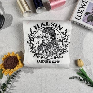 Sudadera bordada Halsin BG3: Arte druida de Baldur&#39;s Gate 3