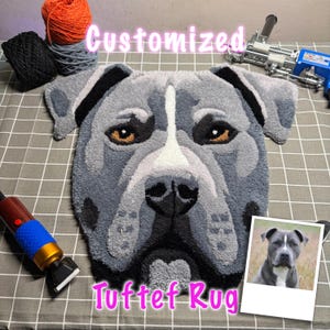 Custom Pet Rug, Personalized Tufted Dog Carpet, Handmade Dog Portrait Rug, Custom Cat Rug, Memorial Pet Gift, Unique Pet Remembrance Decor.