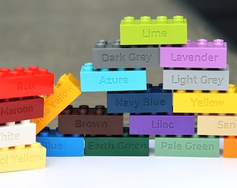 Brique LEGO® gravée personnalisée fabriquée à partir de pièces LEGO® 100 % neuves, nouvelles couleurs
