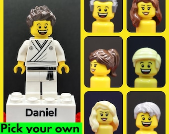 Personalised Engraved LEGO® Brick & Minifigure Karate Judo Martial Arts, Made using 100% Brand New LEGO®