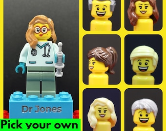 Personalised Engraved LEGO® Brick & Minifigure Doctor / Surgeon, Made using 100% Brand New LEGO®