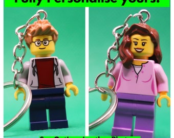 Personalised LEGO® Minifig Keyrings, personalised keyring, gift for him, gifts for her, gifts for fathers day Made from 100% Brand NEW LEGO®