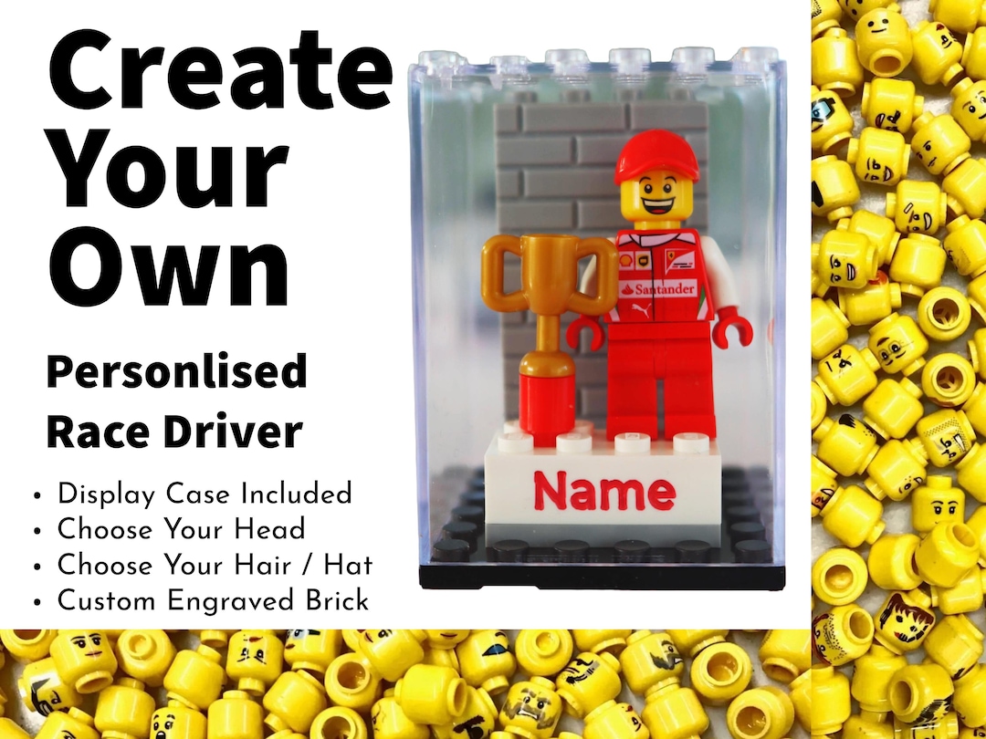 Personalized Racing Engraved LEGO® Brick & Genuine Ferrari Minifigure ...