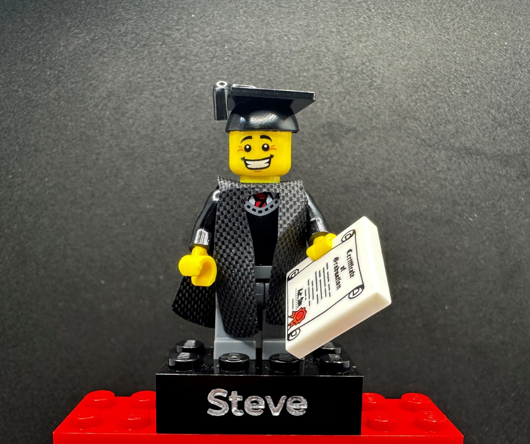 Personalised Graduate Engraved LEGO® Brick & Minifigure Student