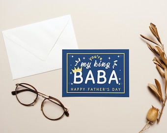Baba Father’s Day Card | Fun Hindi Punjabi Urdu Card | Desi Card | Pakistan Fathers Day Card | Personalisable with Envelope