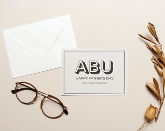 Abu Father’s Day Card | Fun Hindi Punjabi Urdu Card | Desi Card | Pakistan Fathers Day Card | Personalisable with Envelope