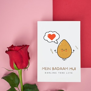 Diálogo engraçado do filme Cartão Comemorativo | Diversão Amor Romântico Hindi Punjabi Urdu Pun | Desi Cartão Comemorativo | Cartão dos Valentim de Paquistão de <br> Entrega Rápida? cartão romântico | com envelope