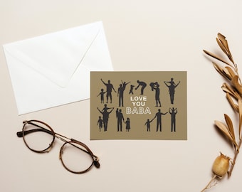 Baba Father’s Day Card | Fun Hindi Punjabi Urdu Card | Desi Card | Pakistan Fathers Day Card | Personalisable with Envelope