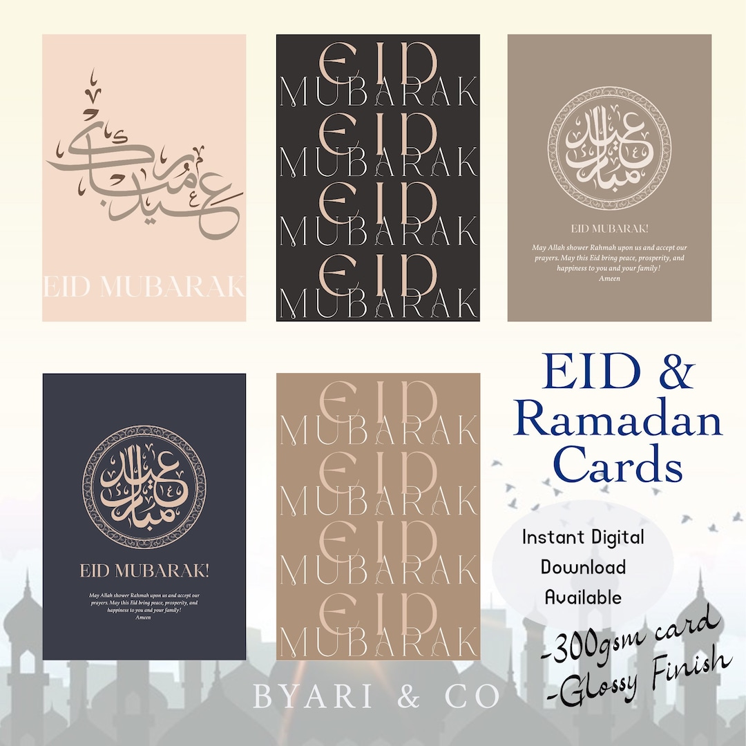 EID CARDS Printable Digital Download Bundle of A5 Cards Etsy