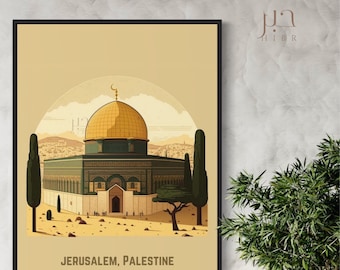 Masjid Al Aqsa illustration | Islamic Art | Muslim Home Decor | Ramadan Eid Gift | Muslim gift |Palestine Al Aqsa Painting Jerusalem