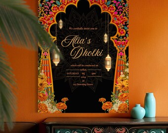 Mendhi Dholki Haldi Sanger Sign Board Design | Welcome board Invite | Mehndi Decor | Digital File