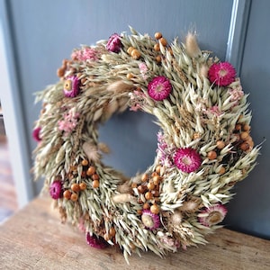 Fantastically beautiful dried flower wreath - autumn wreath - table decoration - wall decoration - colorful flower wreath - colorful - door wreath summer oat grain