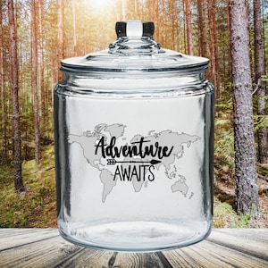 Adventure Fund, Home Decor, Travel, Fund, Money, Gift, Housewarming, Wedding, Explore, Fun, Canister, Storage