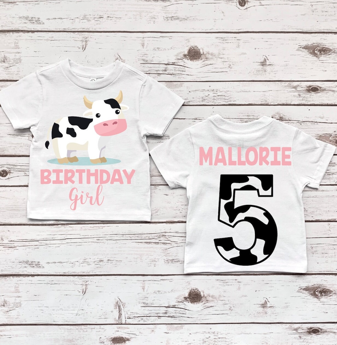 Cow Birthday Shirt Birthday Girl Cow Shirt Holy Cow Farm Etsy