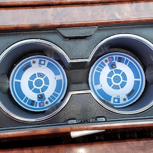 車用コースター、スターウォーズ、R2D2、ネオプレンコースター、車用アクセサリー、車用装飾、コースター、カップホルダーコースター、ゴム製車用コースター、お父さんへのギフト