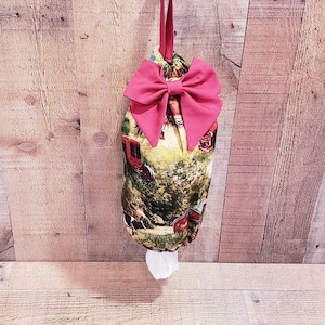 Farm Life, Plastic Bag Holder, Wall Mount Plastic Bag Organizer, Shopping Bag Carrier, Washable Large Grocery Storage Bag Dispenser