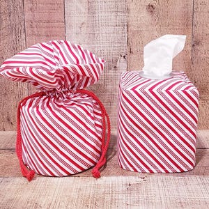 Decorazione alla menta piperita, decorazione a bastoncino di zucchero, copri carta igienica di scorta, copri fazzoletti, porta fazzoletti quadrato, scatola copri fazzoletti, decorazione natalizia
