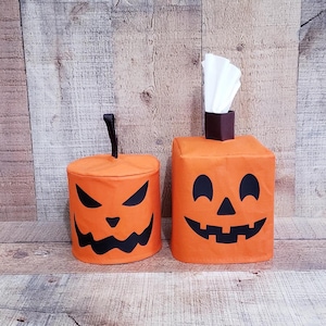 Halloween Decor, Fabric Toilet Paper Holder, Spare Toilet Paper Holder, Spooky Decor, Bathroom Decor, Bathroom Accents,Tissue Box Cover