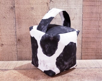 Black and White Cow Print,  Door stopper, Fabric Door Stopper,  Decorative Door Stopper, Filled Door Stopper, Indoor Door Stoppers