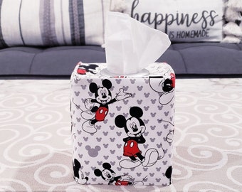 Mickey Mouse Tissue Box Cover,  Cover, Mickey Mouse Decor, Disney Decor, Fabric Tissue Cover, Mickey Mouse, Nursery Decor