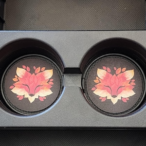 Fall Fox Car Coasters: Neoprene Car Accessories (Set of 2)