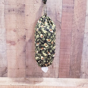 Avocado Decor, Sock Holder, Wall Mount Organizer, Shopping Bag Carrier, Washable Large Grocery Storage Bag Dispenser