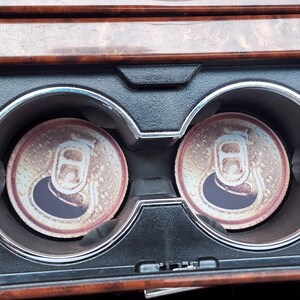 Neoprene Car Coasters: Beer Can Design, Car Accessories (Set of 2)