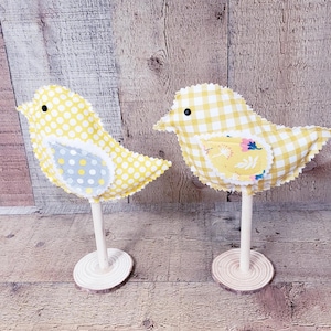 Fabric Spring Birds, Stuffed Birds, Easter Bird Decor, Indoor Easter Decoration, Easter Decor, Farmhouse Easter, Easter Tiered Tray  Decor