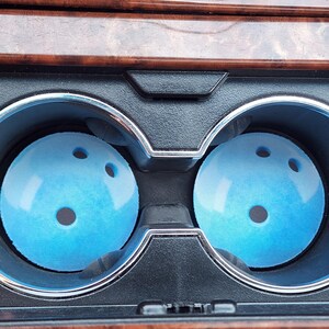 Auto-onderzetters bowlingbal: sportdecor, rubberen bekerhouderonderzetter (set van 2)
