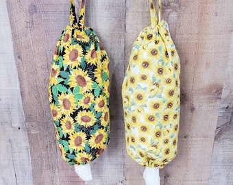 Zonnebloem Decor, Keuken Decor, Plastic Zak Houder, Muur Mount Plastic Bag Organizer, Boodschappentas Drager, Wasbare Supermarkt Tas Dispenser