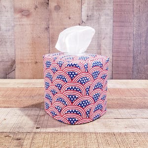 Patriotic Decor, Patriotic Tissue Box, Tissue Box Cover, Farmhouse Decor, Cabin Decor, Independence Day Decor, Square Tissue Holder,July4th