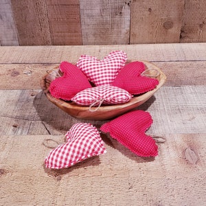 Heart Ornaments, Valentine&#39;s Ornaments, Tree Ornaments, Vintage Hearts, Farmhouse Valentine&#39;s, Country   Hearts,Country Decor,Plaid Hearts